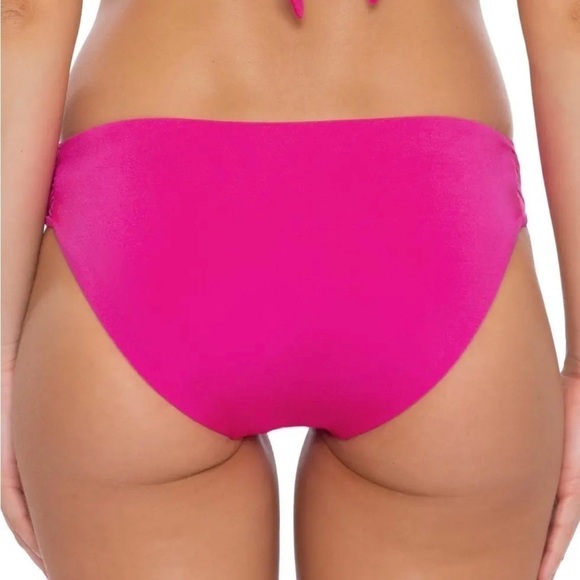 Trina Turk Monaco Side Tab Hipster Bikini Bottoms Pink, Women's Size 8 swimsuit - Picture 2 of 5